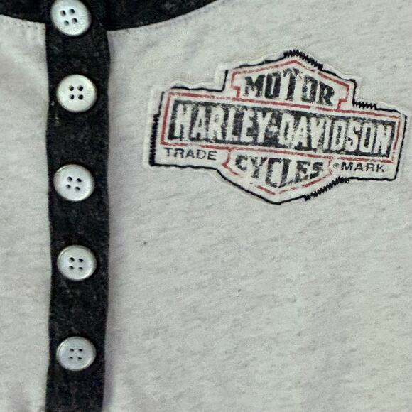 Harley Davidson ringer button biker short sleeve graphic t Shirt top size Small - Picture 4 of 13